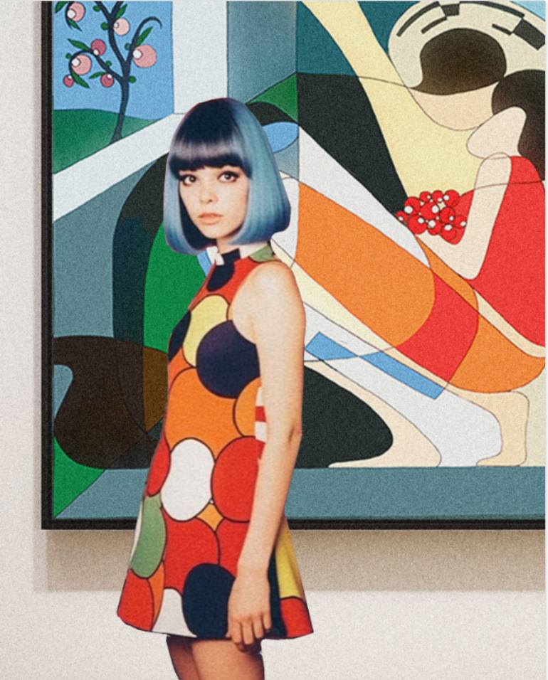 Original Art Deco People Painting by Jeanluc Feugeas