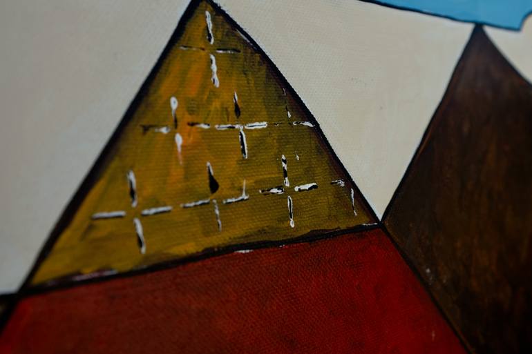 Original Cubism People Painting by Jeanluc Feugeas