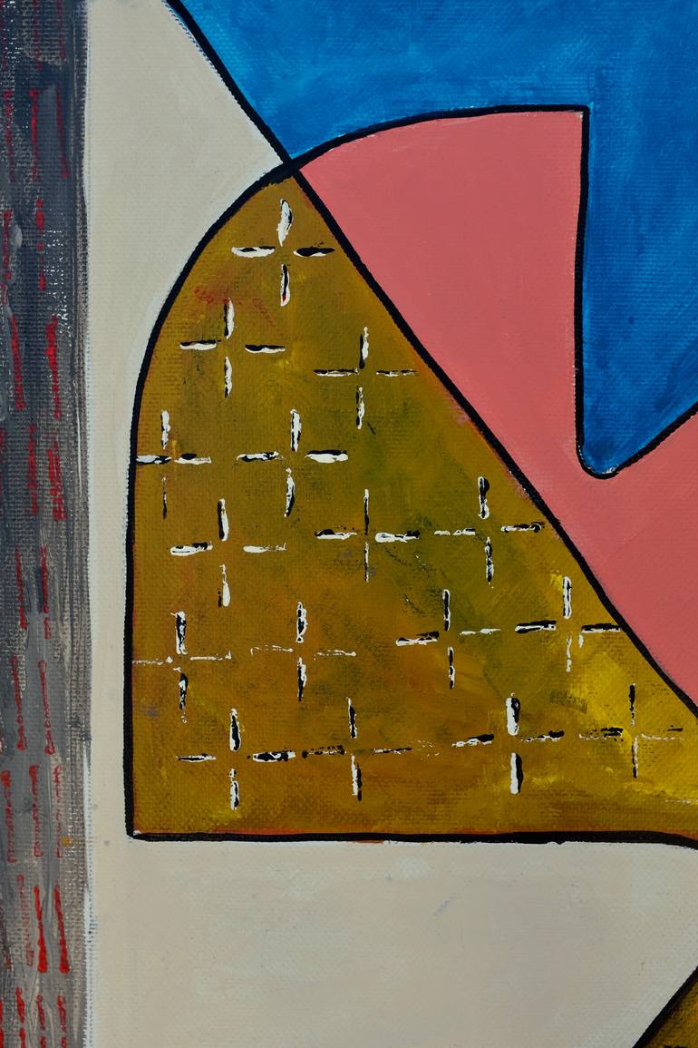 Original Cubism People Painting by Jeanluc Feugeas