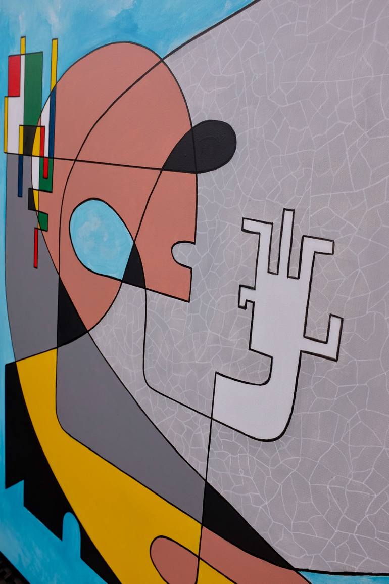 Original Art Deco Architecture Painting by Jeanluc Feugeas
