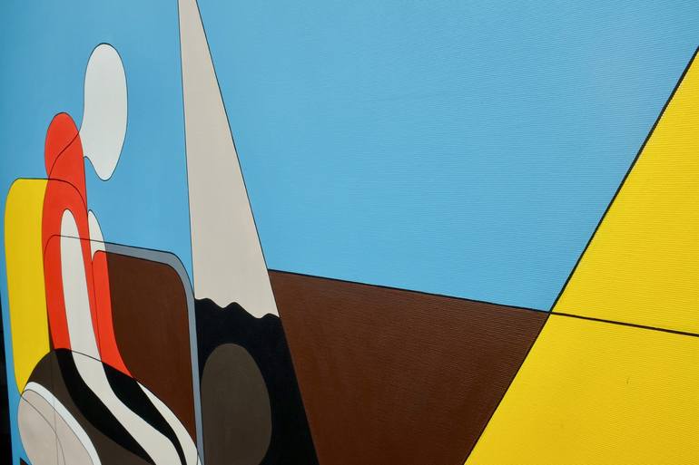Original Art Deco Architecture Painting by Jeanluc Feugeas