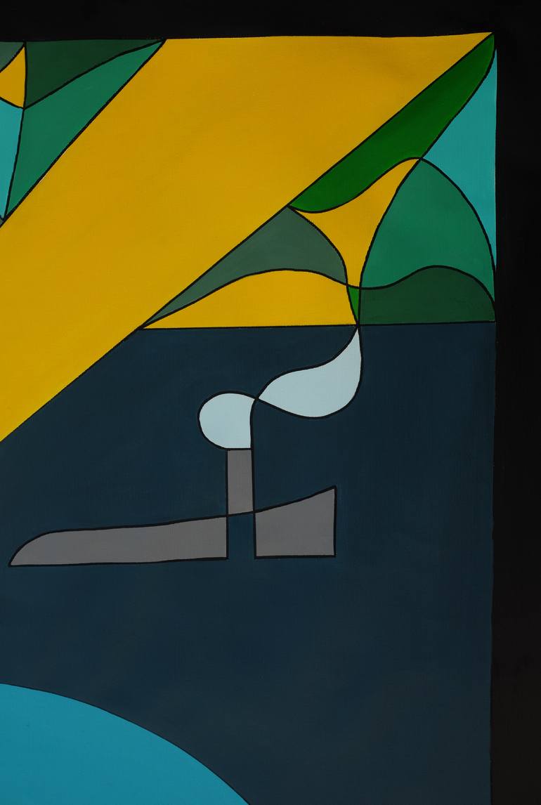 Original Art Deco Family Painting by Jeanluc Feugeas