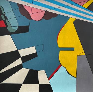 Original Art Deco Abstract Paintings by JeanLuc Feugeas