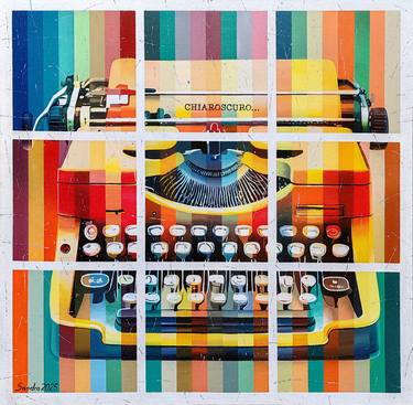 Original Abstract Typography Painting by Sandro Chkhaidze