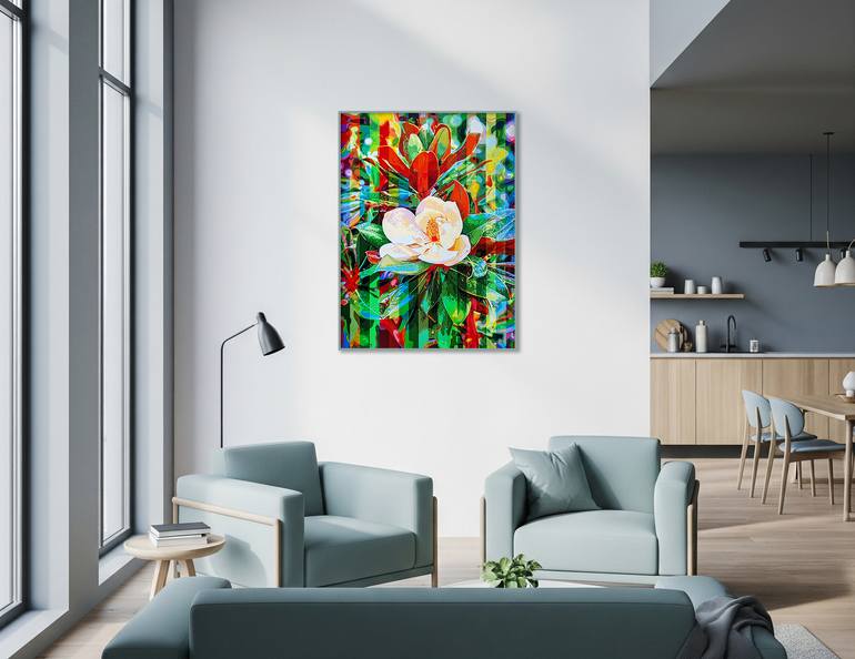 Original Abstract Floral Painting by Sandro Chkhaidze