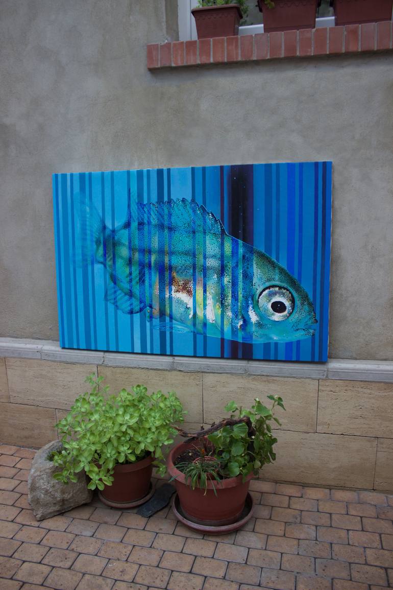 Original Photorealism Fish Painting by Sandro Chkhaidze