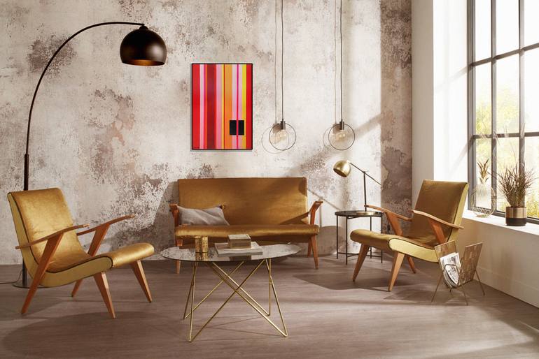 Original Art Deco Abstract Painting by Sandro Chkhaidze