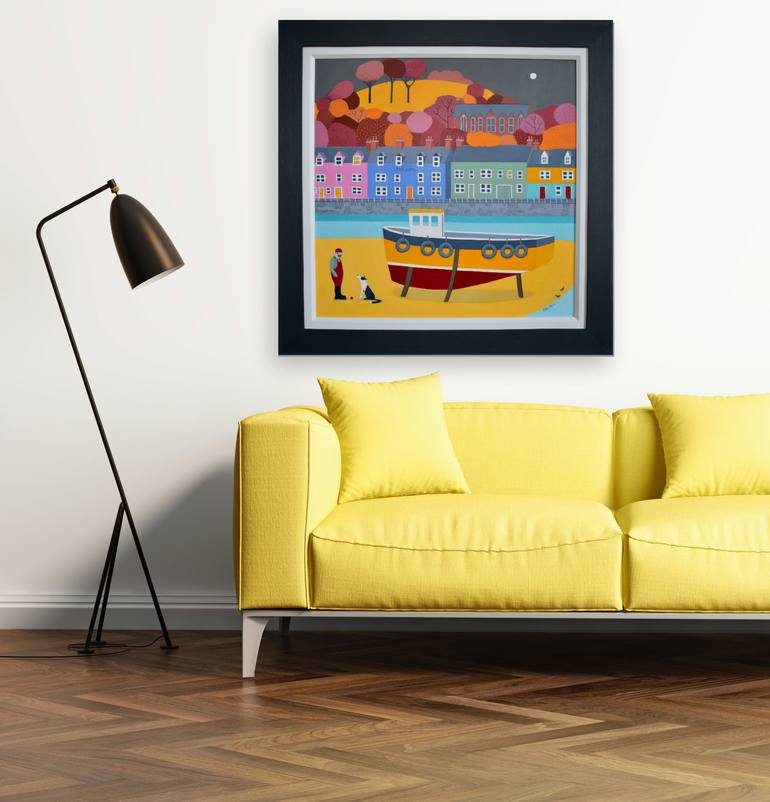 Original Fine Art Boat Painting by Ailsa Black