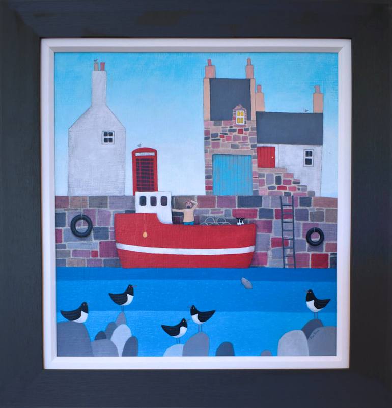 Original Fine Art Boat Painting by Ailsa Black