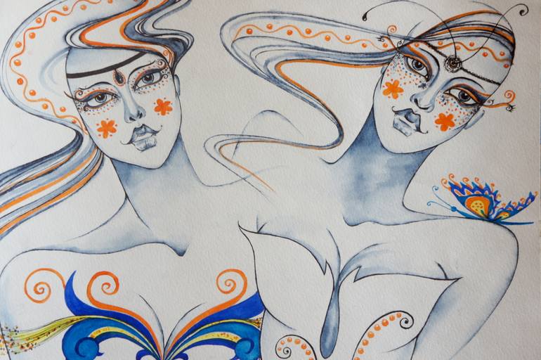 Original Art Deco Women Painting by Iryna Tatur