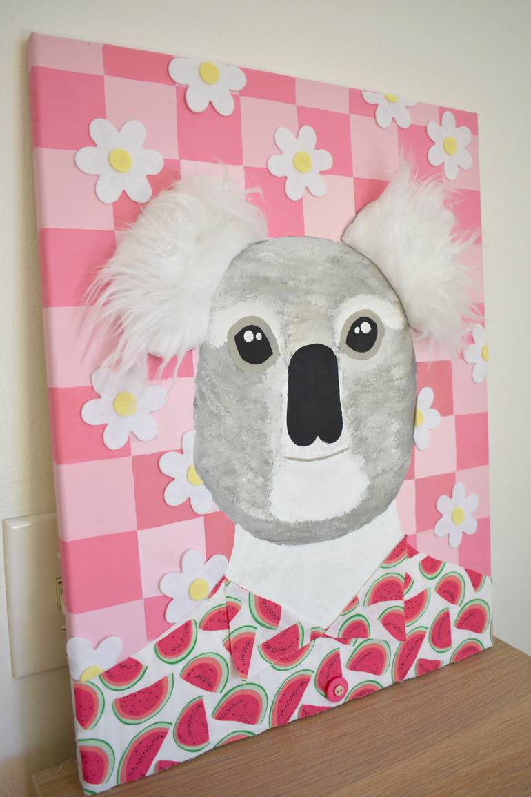 Original Folk Animal Mixed Media by Emily Veldman