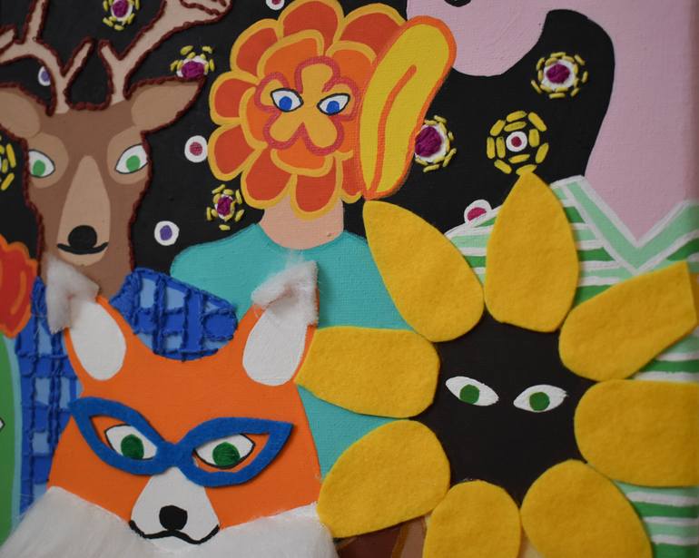 Original Folk Animal Painting by Emily Veldman