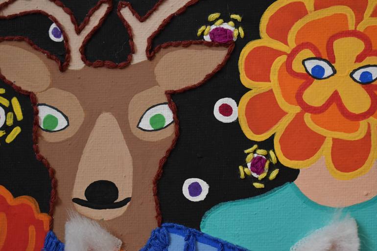 Original Folk Animal Painting by Emily Veldman