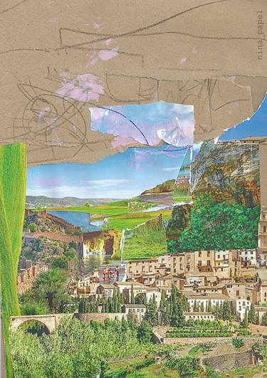 Original Landscape Collage by Nina Papel