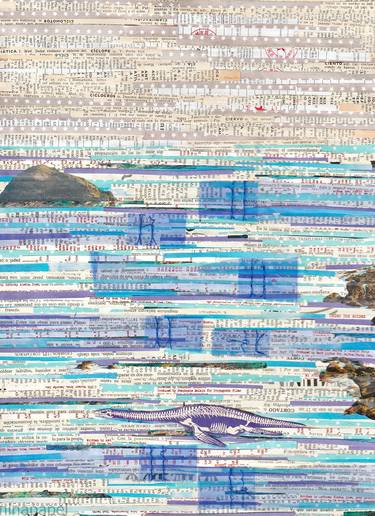 Original Seascape Collage by Nina Papel