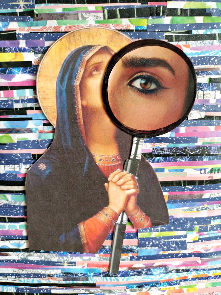 Original Dada Religion Collage by Nina Papel
