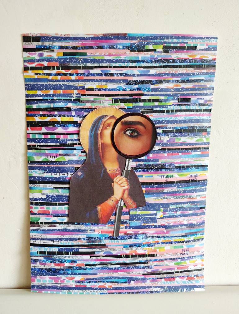 Original Dada Religion Collage by Nina Papel