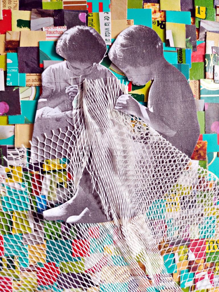 Original Dada Children Collage by Nina Papel