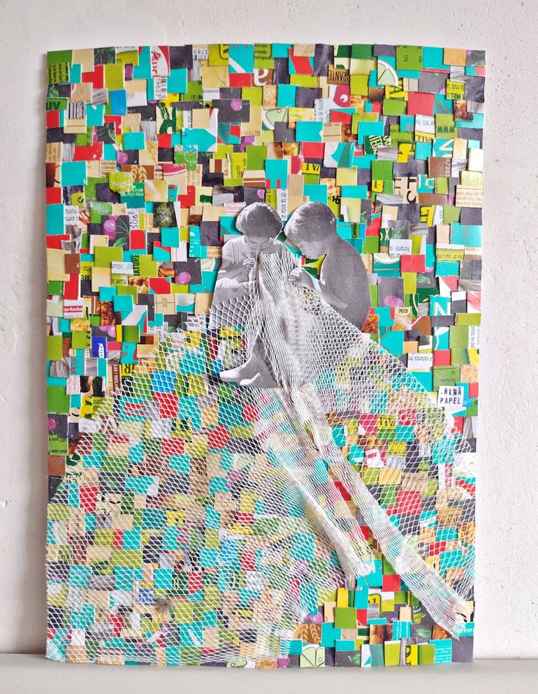 Original Children Collage by Nina Papel