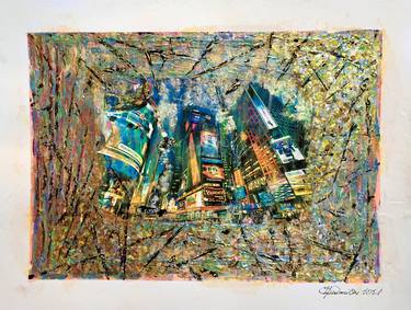 Print of Abstract Cities Paintings by Donatas Prusevicius