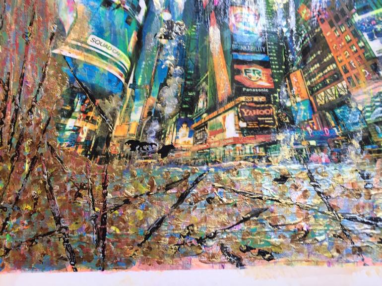 Original Abstract Cities Painting by Donatas Prusevicius