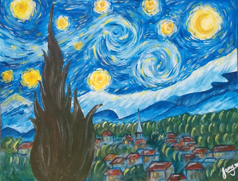 Rendition of Van Gogh's Starry Night Art Print
