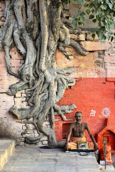 Varanasi sadhu and tree roots - Limited Edition of 20 thumb