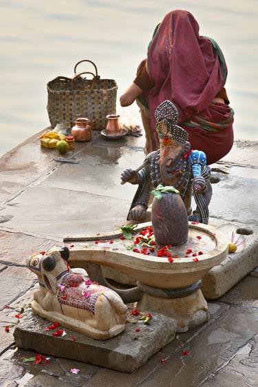 Shiva Lingam by by the Ganges, Varanasi, India - Limited Edition of 20 thumb