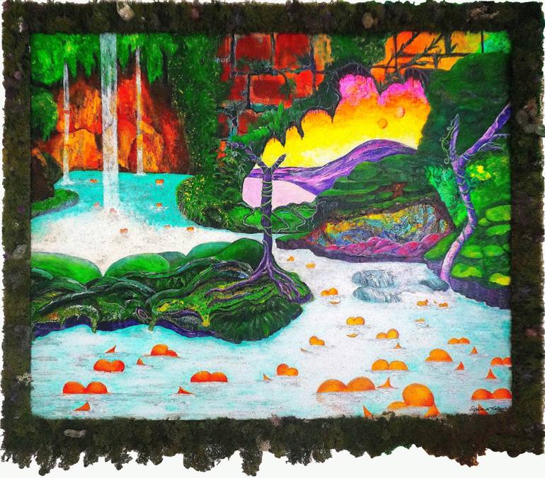 Original Surrealism Love Painting by Figaro De Montmartre
