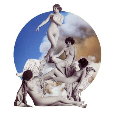 Original Art Deco Erotic Collage by Anne Lacheiner-Kuhn