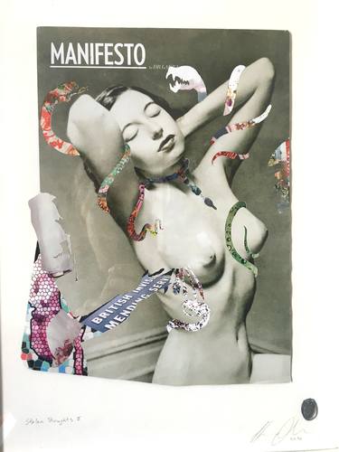 Original Figurative Erotic Collage by Anne Lacheiner-Kuhn
