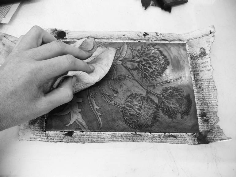 Original Figurative Botanic Printmaking by Louise Boulton