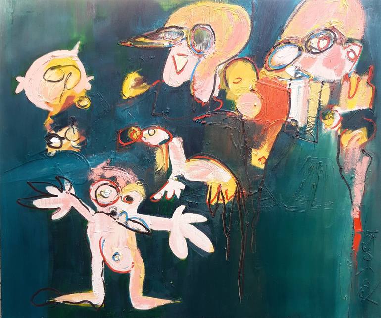 Original Abstract Expressionism Comics Painting by Robert Pennekamp