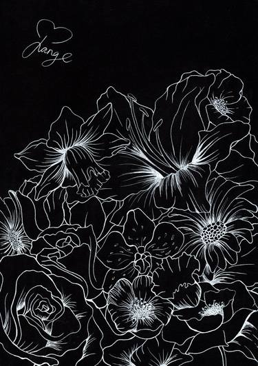 Print of Fine Art Floral Drawings by Monae Lange