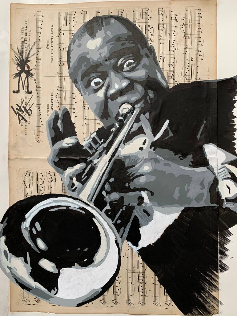 Louis Armstrong Painting by Kako Street Art Saatchi Art