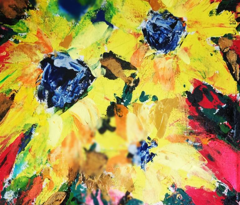 Original Abstract Floral Painting by Christina Svensson