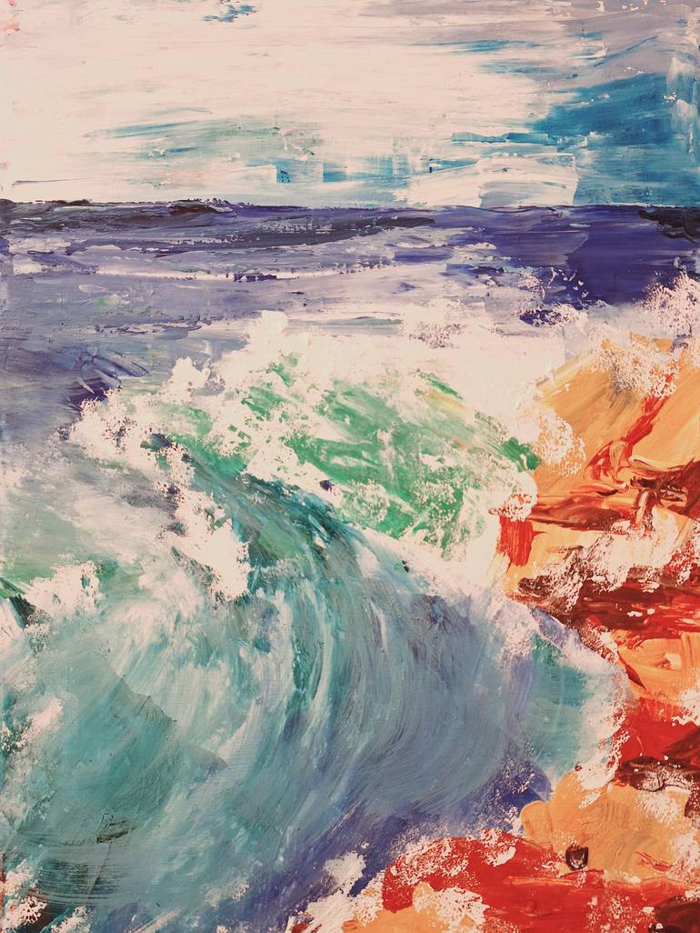 Original Abstract Seascape Painting by Christina Svensson