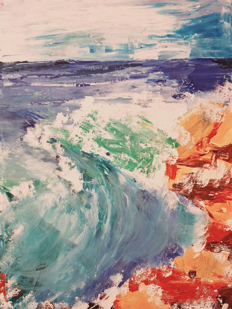 Original Abstract Seascape Painting by Christina Svensson