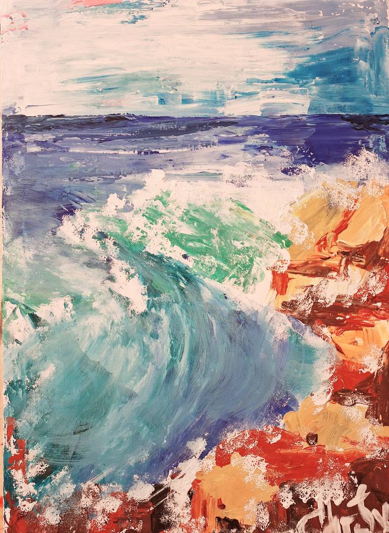 Original Abstract Seascape Painting by Christina Svensson