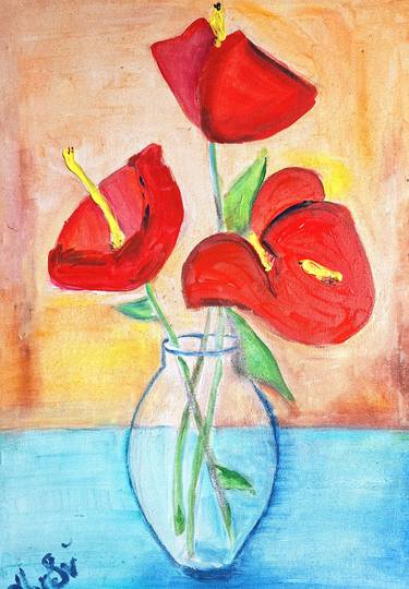 Original Contemporary Floral Painting by Christina Svensson