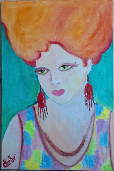 Original Expressionism Women Painting by Christina Svensson