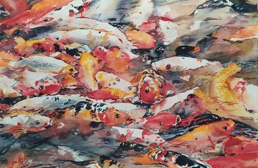 Print of Impressionism Fish Paintings by Yolanda Moreno