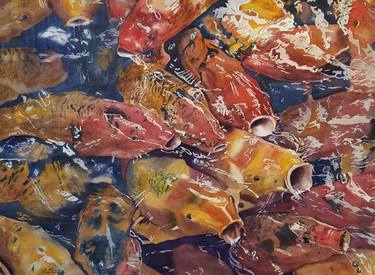 Original Impressionism Fish Paintings by Yolanda Moreno