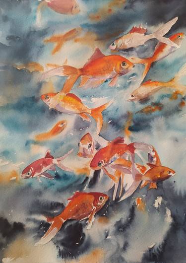 Print of Fish Paintings by Yolanda Moreno