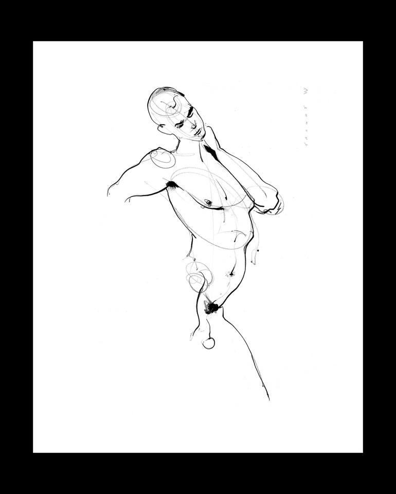 Original Nude Drawing by Wayne Traudt