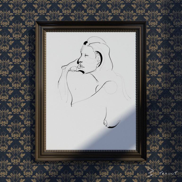 Original Figurative People Drawing by Wayne Traudt