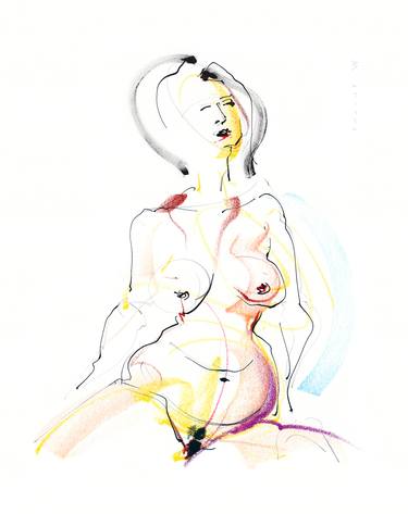 Print of Nude Drawings by Wayne Traudt