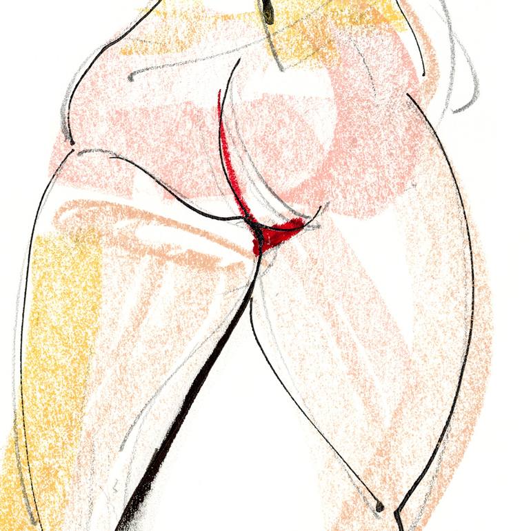 Original Figurative Nude Drawing by Wayne Traudt