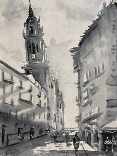 Original Architecture Painting by Paco Hernandez Lopez