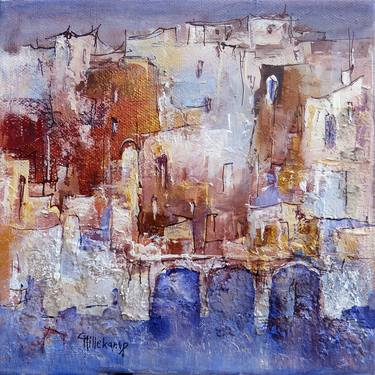 Print of Abstract Cities Paintings by Christa Hillekamp